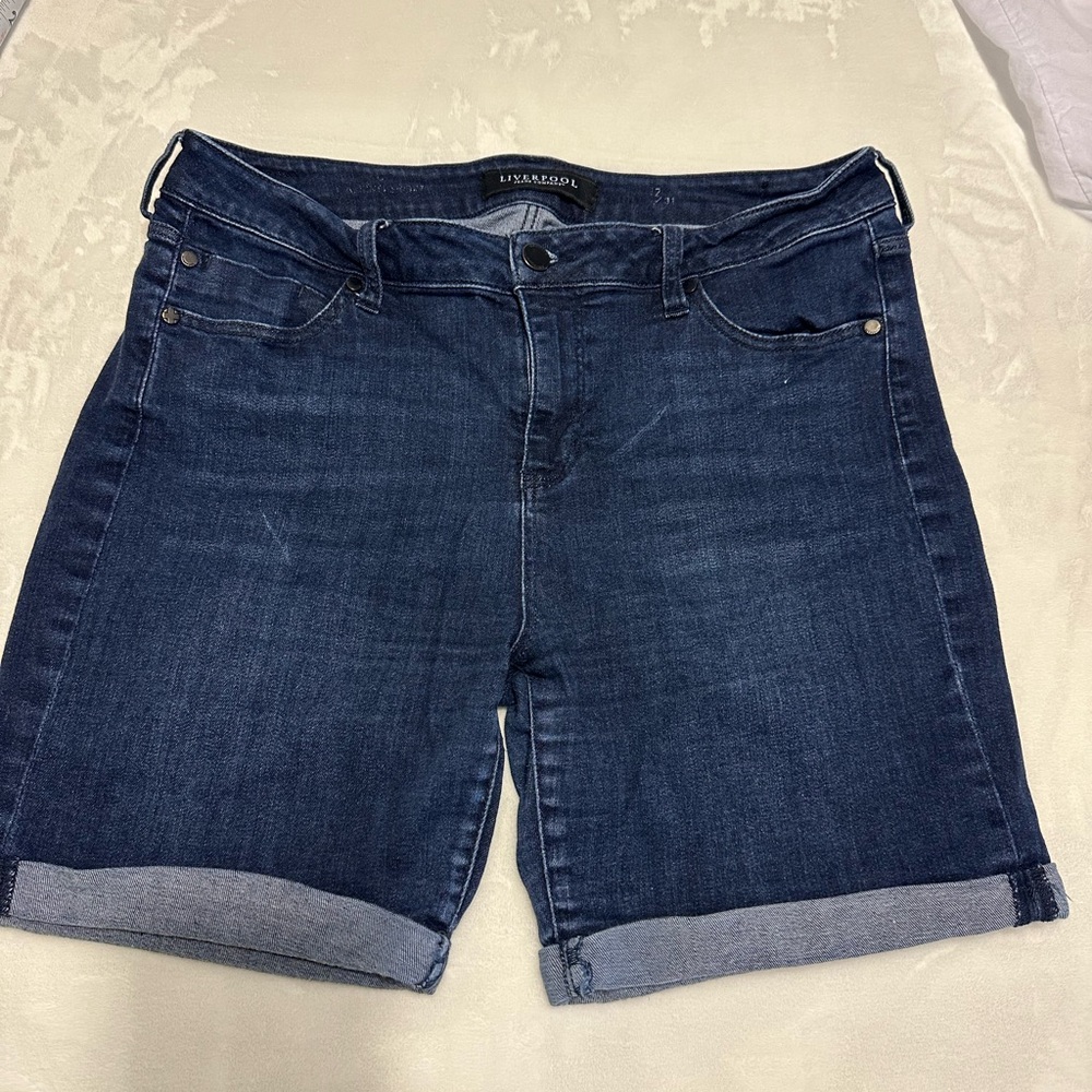 Liverpool Jeans Company Indigo Denim Shorts Sz 12